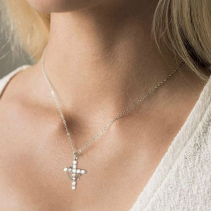 Rotatable Cross Crown Necklace